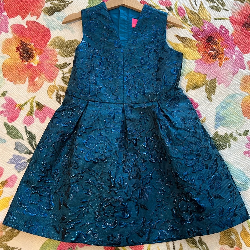 NWT Mini Tanlee Dress in Teal Bay Blooming Brocade Sz 6